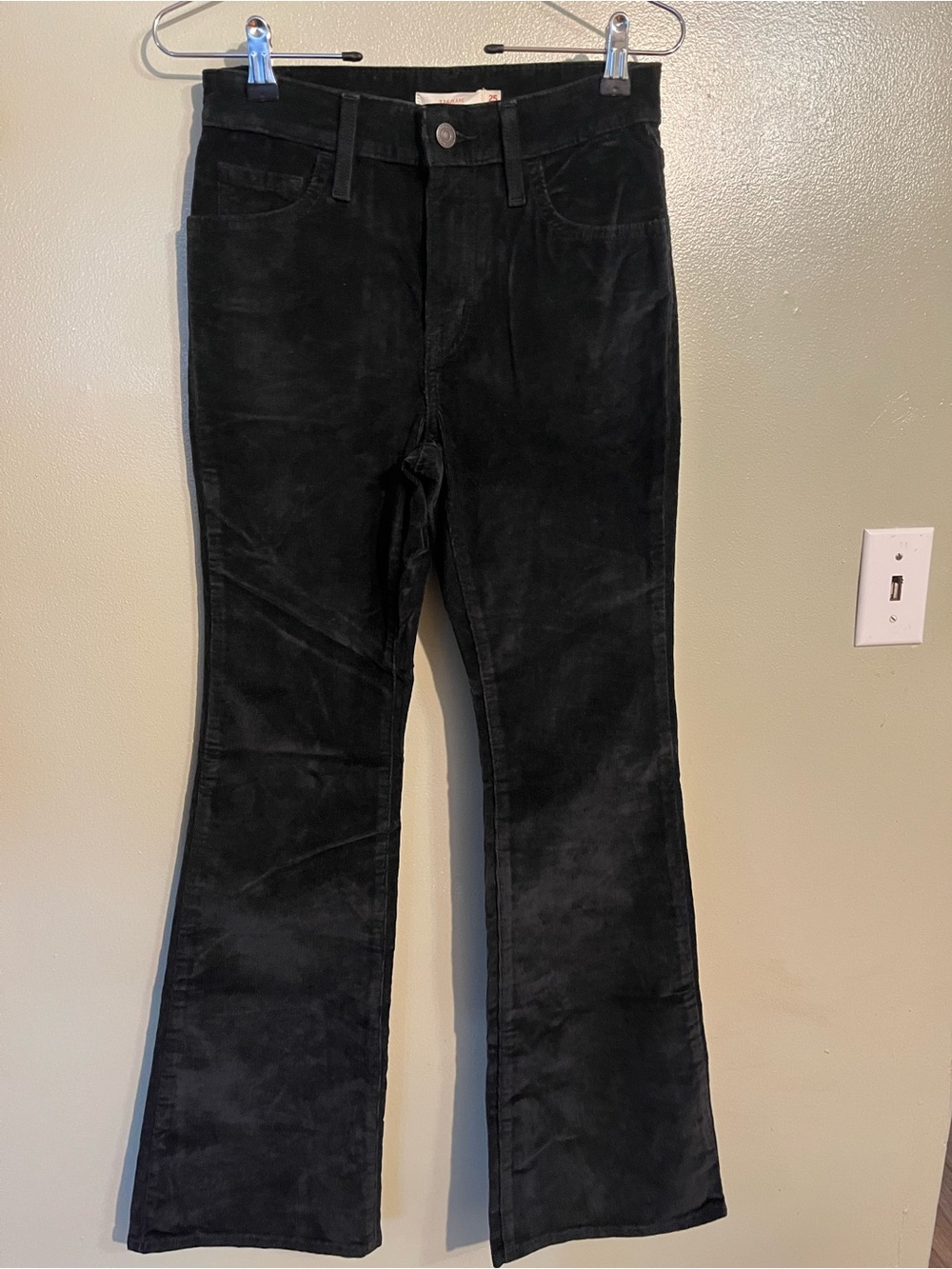 Levi’s 726 Flare Classic Black Corduroy Pants Womens Size 25